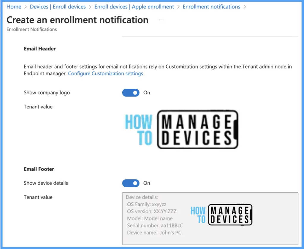 Setup Enrollment Notification in Intune for Mac Devices Fig.9